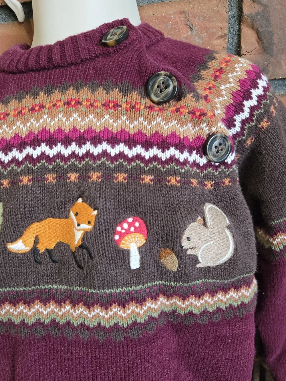 Embroidered Forest Animal Sweater - Enchanted Forest